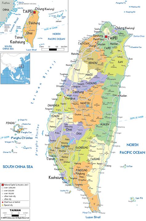detailed map taiwan.